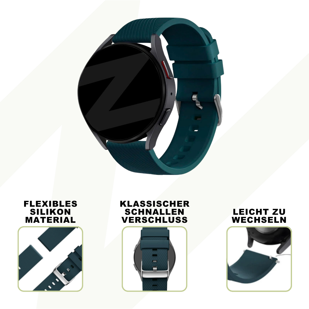 Bandz Oppo Watch X2 Silicone Strap 'Deluxe' (Dark Green)