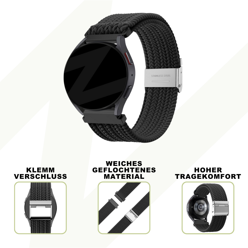 Bandz Suunto 9 Peak Pro geflochtenes Nylonarmband (Schwarz)