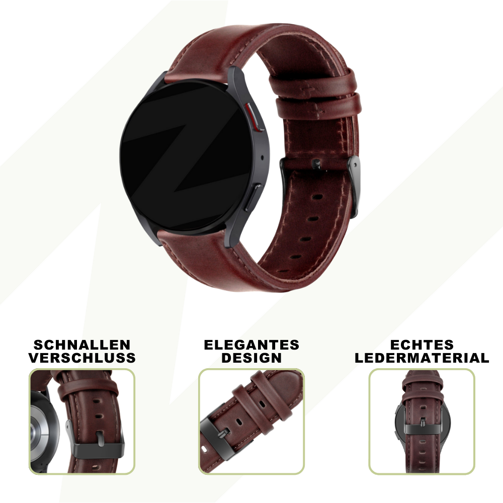 Bandz Suunto Vertical Lederarmband 'Classic' (Dunkelbraun)