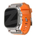 Bandz Apple Watch Silikonarmband 'Explorer' (Orange mit Titan)