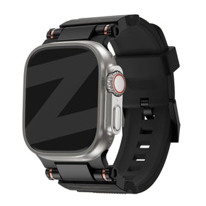 Bandz Apple Watch Silikonarmband 'Explorer' (Schwarz mit Schwarz)