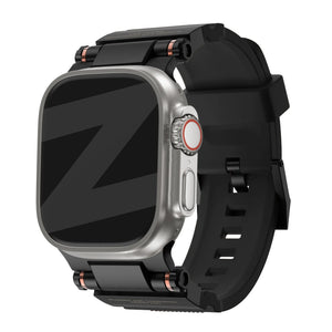 Bandz Apple Watch Silikonarmband 'Explorer' (Schwarz mit Schwarz)