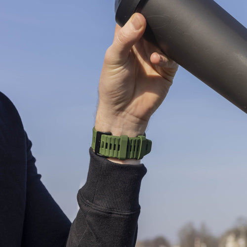 Bandz Garmin Descent MK3i - 51mm Buckled Silicone Strap (Dark Green)