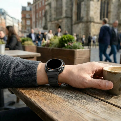 Samsung Galaxy Watch Ultra Magnetisches Silikonarmband (Schwarz/Orange)