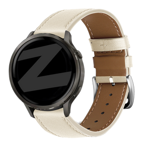 Bandz Garmin 18mm Lederarmband 'Deluxe' (Beige)