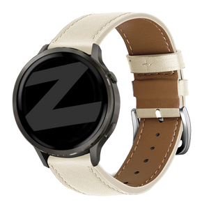 Bandz Garmin Forerunner 265s Leather Strap 'Deluxe' (Beige)