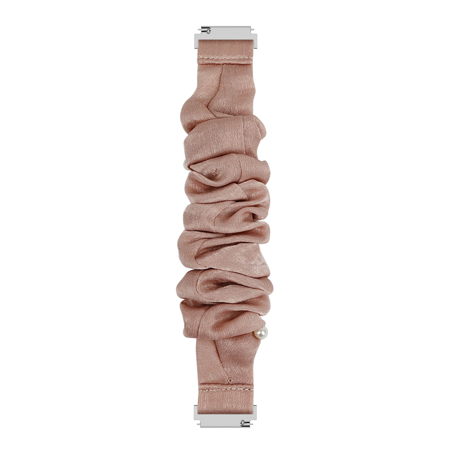 Samsung Galaxy Watch 42mm Scrunchie Armband (Beige mit Perlen)