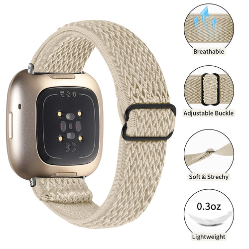 Fitbit Sense Elastisches Armband (Beige)