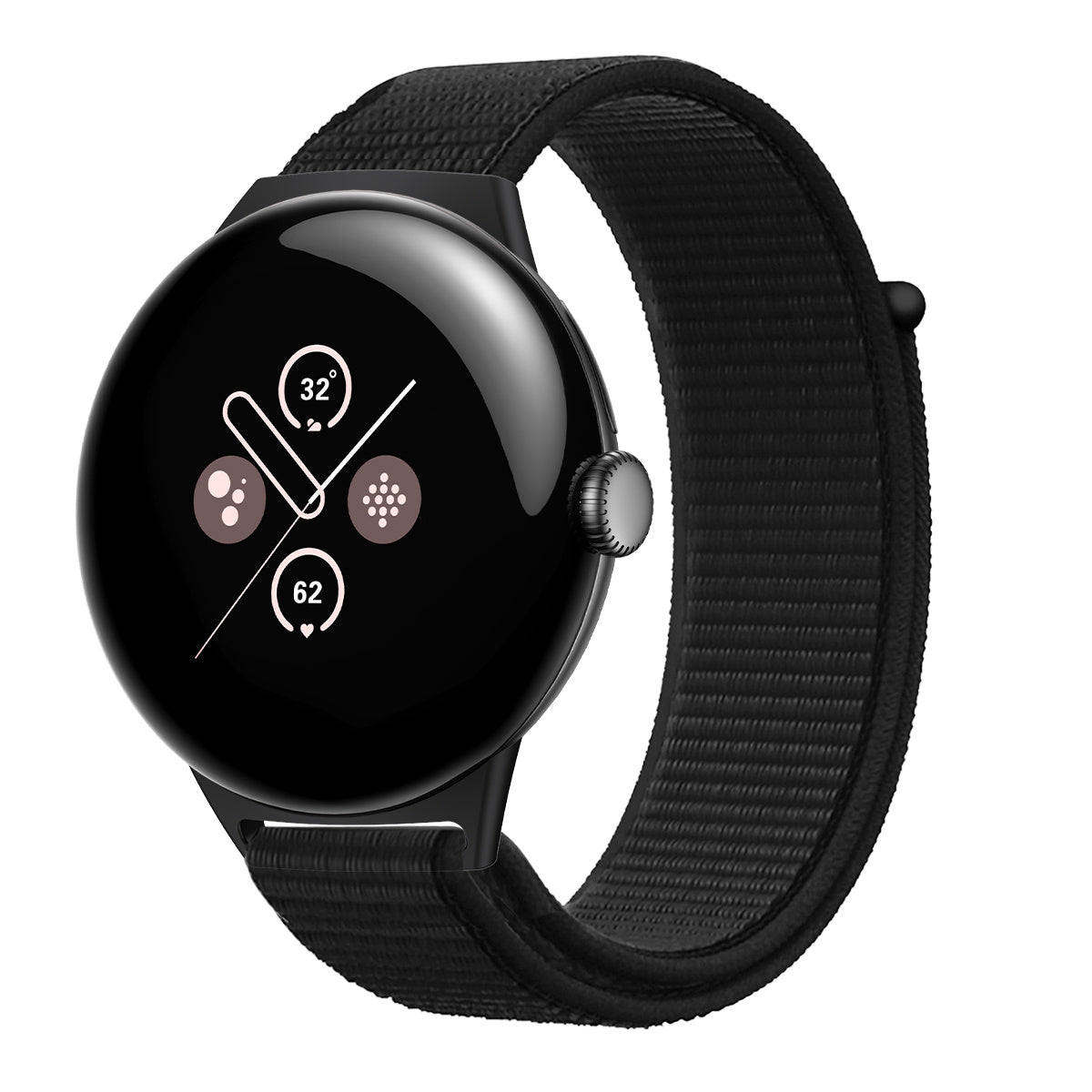 Google Pixel Watch 4 - 45mm Nylonarmband (Schwarz)