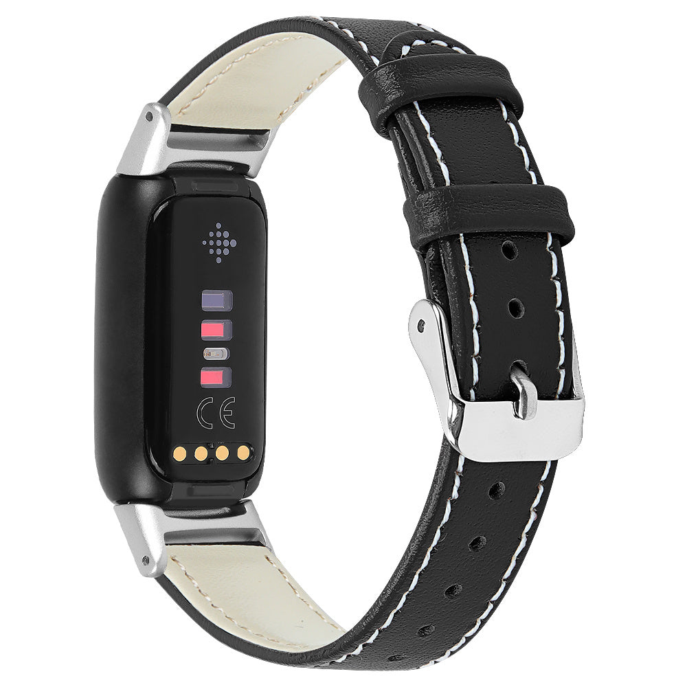 Fitbit Luxe modernes Leder-Armband (schwarz)