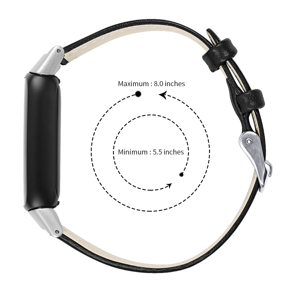 Fitbit Luxe modernes Leder-Armband (schwarz)