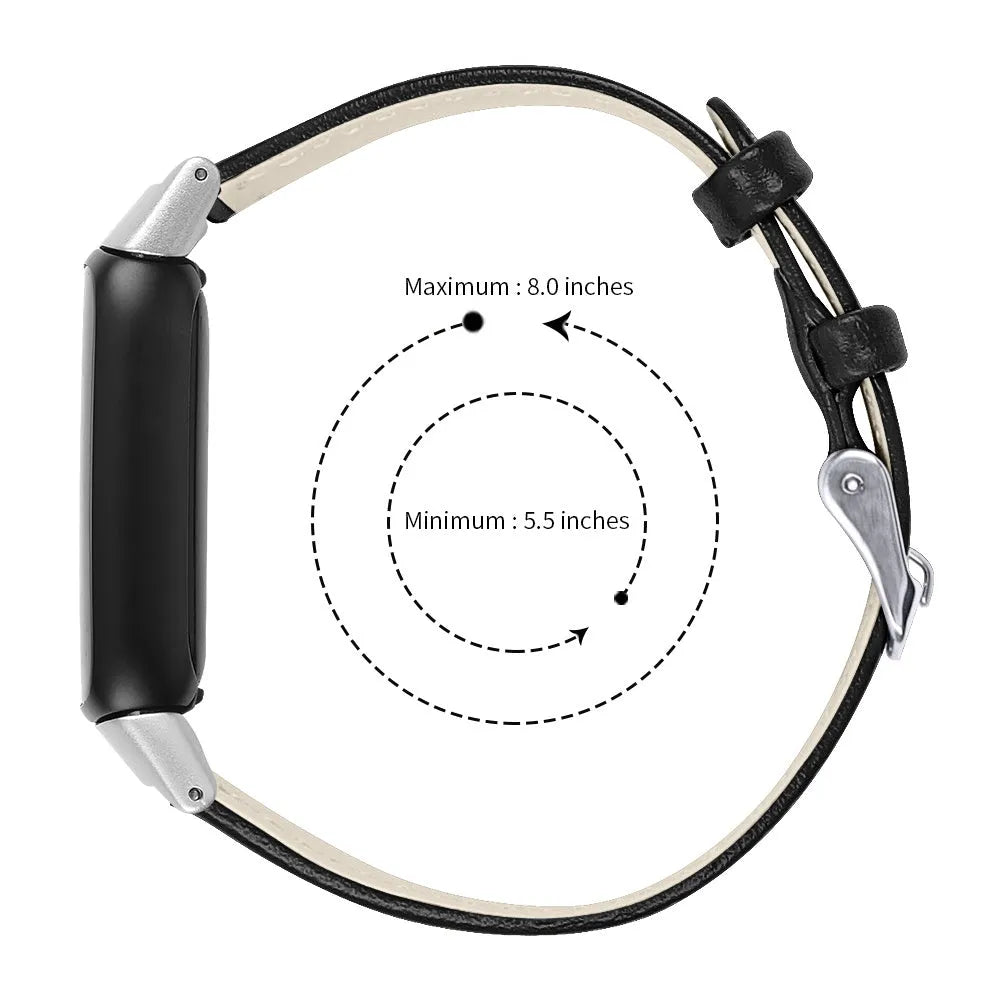 Fitbit Luxe modernes Leder-Armband (schwarz)