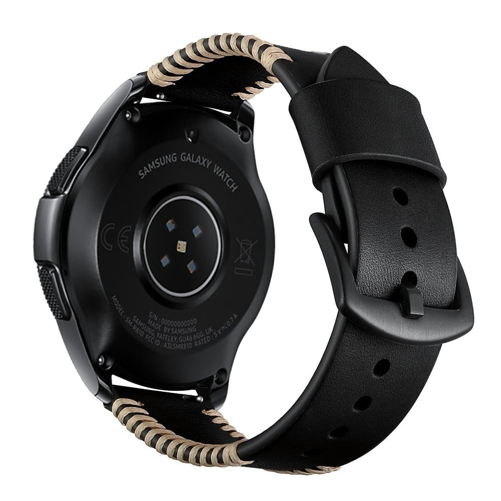 Oppo Watch X2 Stitched Lederarmband (Schwarz)