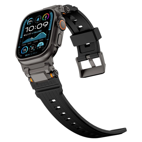 Apple Watch 'Adventurer' Silikonarmband (Schwarz mit Schwarz)