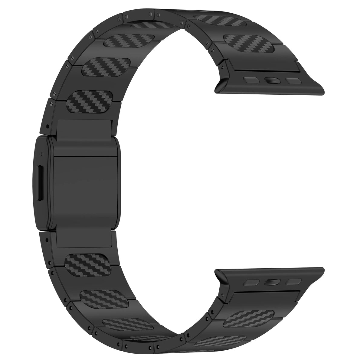 Apple Watch Raffiniert Stahl-Hybridarmband (Schwarz/Karbon)