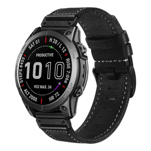 Garmin Fenix 8 - 51mm Premium Lederarmband (Schwarz)