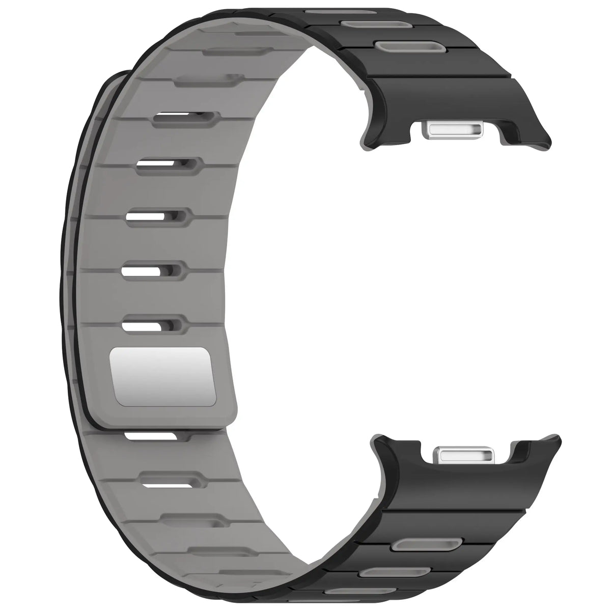 Samsung Galaxy Watch 8 - 44mm Magnetisches Silikonband (Schwarz/Grau)