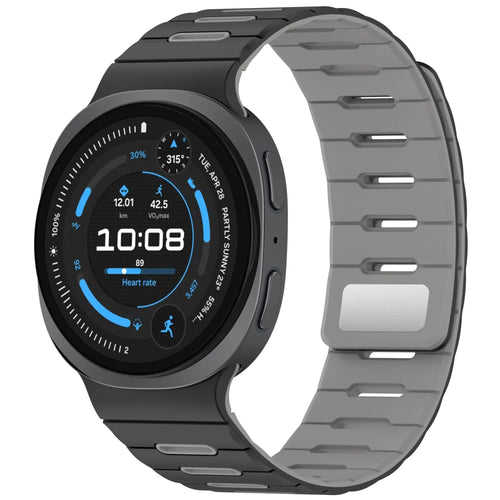 Samsung Galaxy Watch 9 - 44mm Magnetisches Silikonband (Schwarz/Grau)