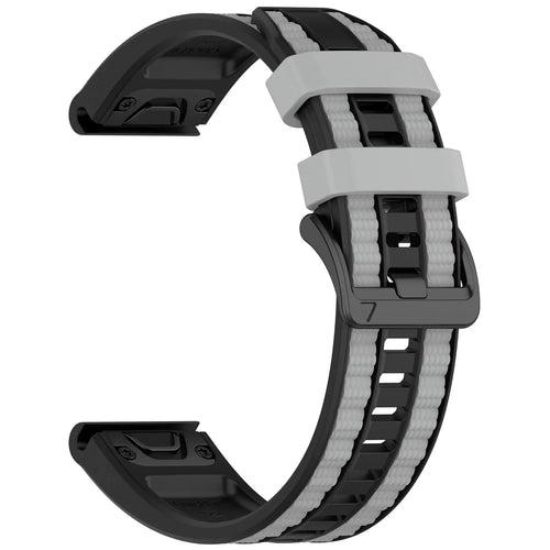 Garmin Quatix 3/6x/7x Sport Grain Armband (Schwarz/Grau)