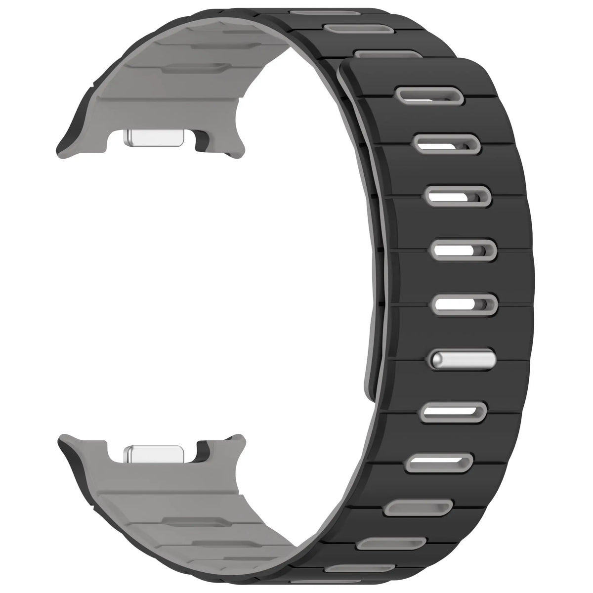 Samsung Galaxy Watch 9 - 40mm Magnetisches Silikonband (Schwarz/Grau)