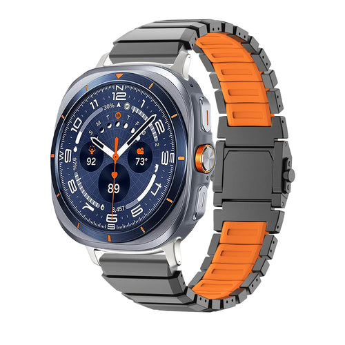 Samsung Galaxy Watch Ultra One Bead Titan-Hybridarmband (Schwarz/Orange)