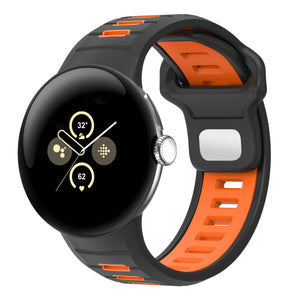 Google Pixel Watch 4 - 45mm Duo Sportarmband (Schwarz/Orange)
