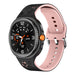 Samsung Galaxy Watch 8 Classic Silikonarmband mit Blumenmuster (Schwarz/Rosa)