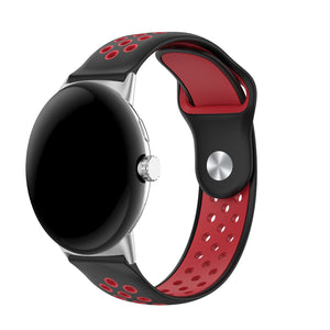 Google Pixel Watch 4 - 41mm Sportarmband (Schwarz/Rot)