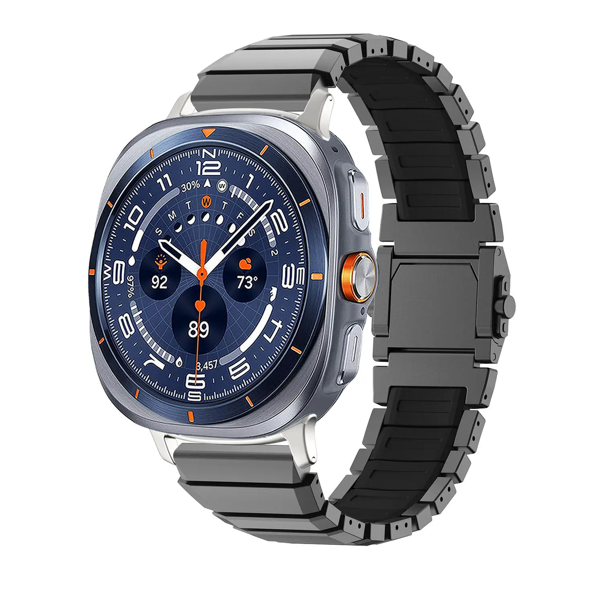 Samsung Galaxy Watch Ultra 2 One Bead Titan-Hybridarmband (Schwarz)
