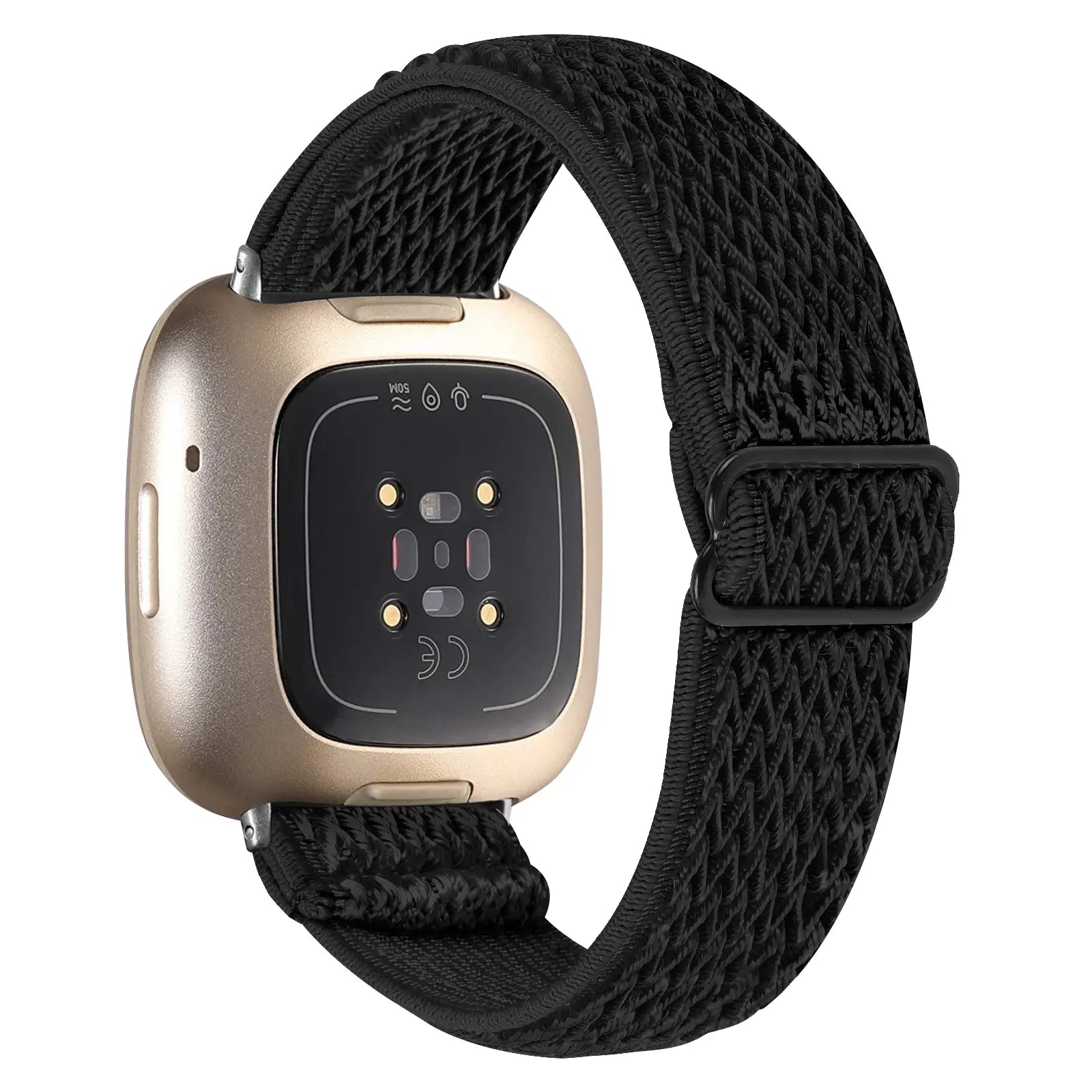 Fitbit Sense 2 Elastisches Armband (Schwarz)