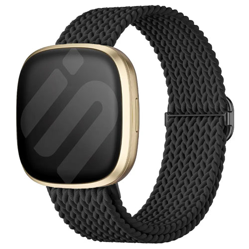 Fitbit Sense 2 verstellbares gewebtes Armband (Schwarz)