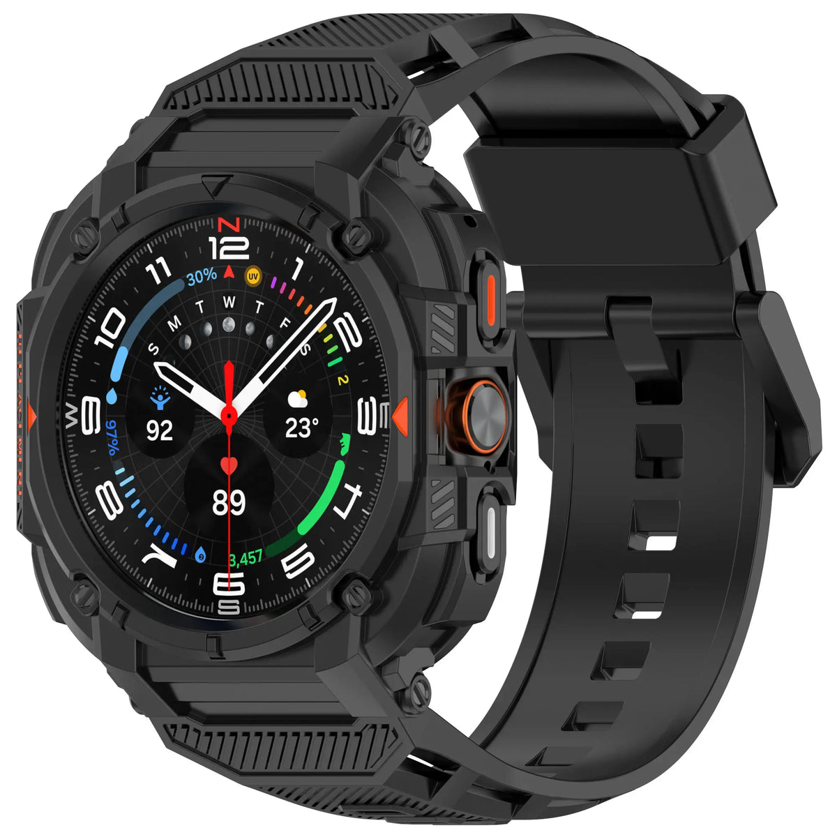 Silicone TPU Strap with Frame, black