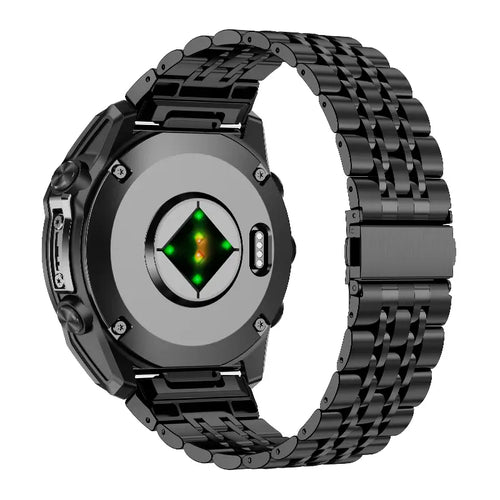 Garmin Quatix 8 - 47mm Premium '7 bead' Steel Strap (Black)
