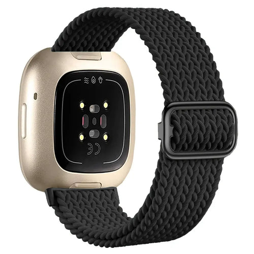 Fitbit Sense 2 verstellbares gewebtes Armband (Schwarz)