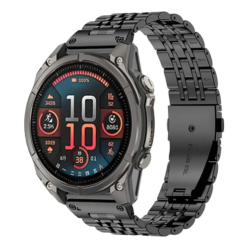 Garmin Quatix 8 - 47mm Premium '7 bead' Steel Strap (Black)