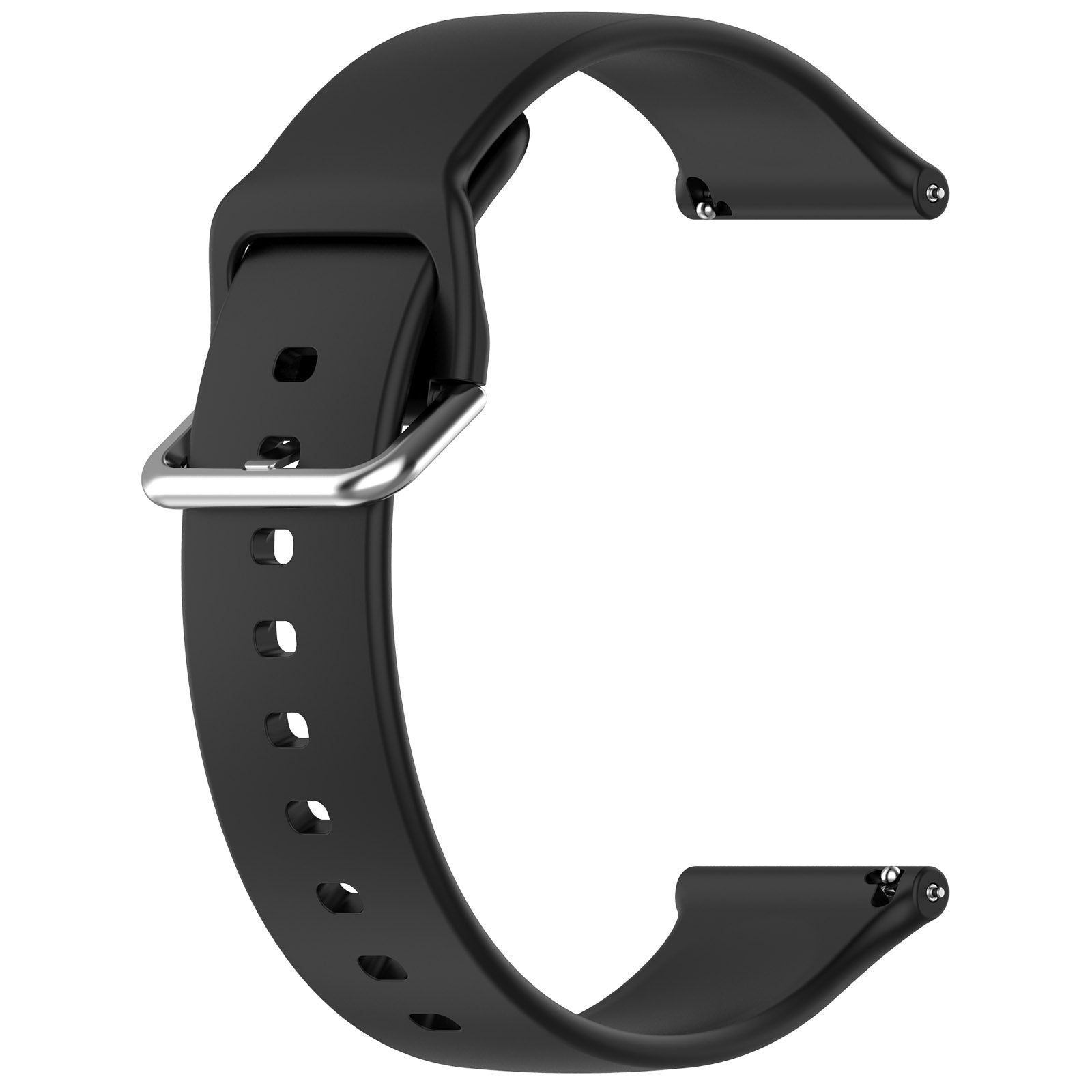 Universal 24mm Silicone Buckle Strap (Black)