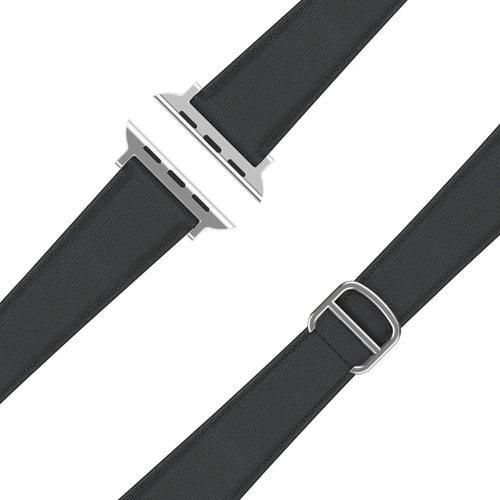 Bandz Apple Watch Lederarmband 'D-Type' (Schwarz)