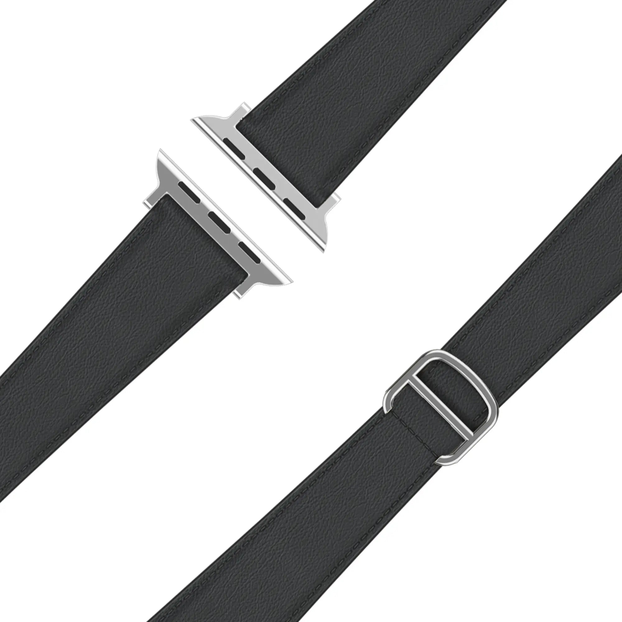 Bandz Apple Watch Lederarmband 'D-Type' (Schwarz)