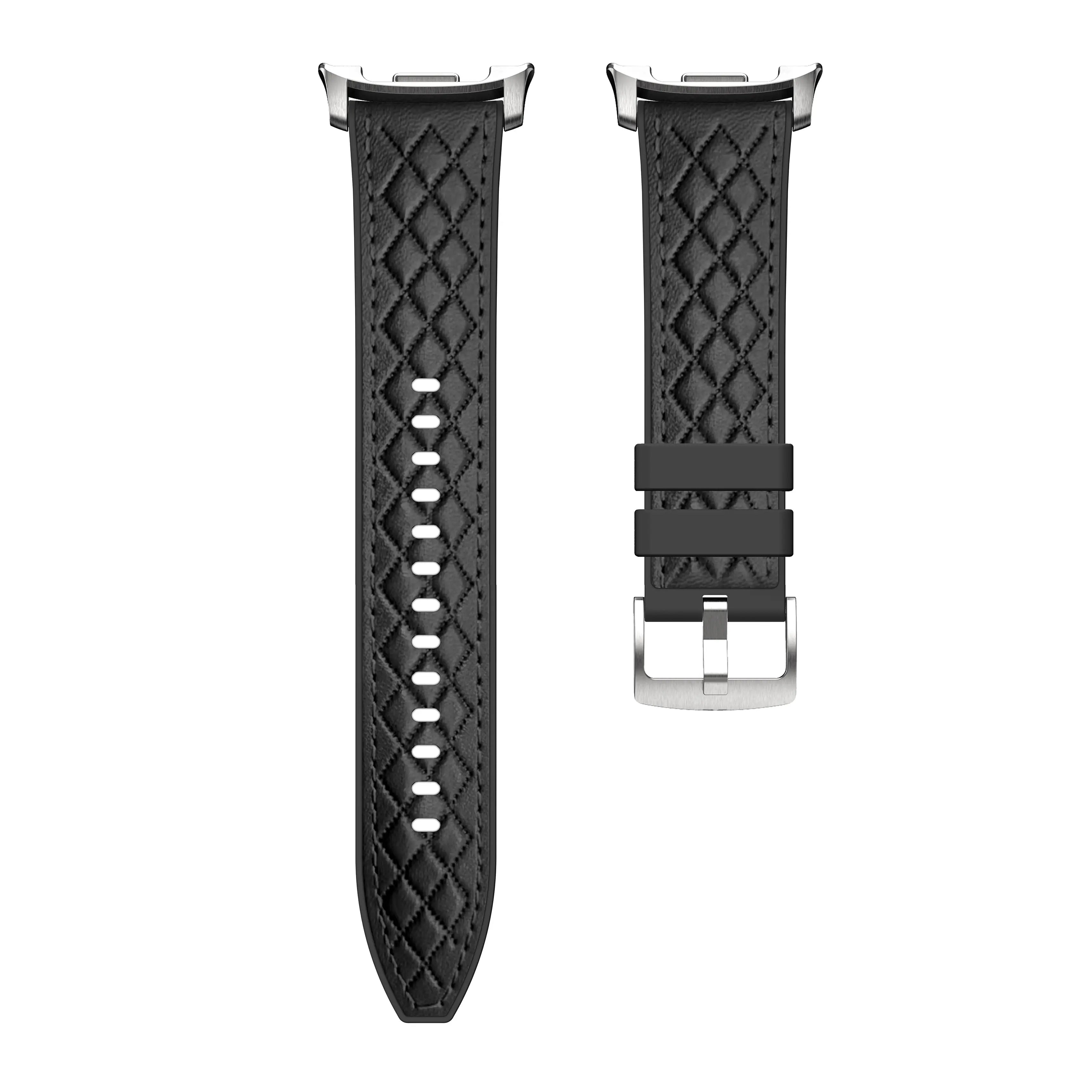 Samsung Galaxy Watch 8 - 44mm Diamond Leather Hybrid Strap (Black)