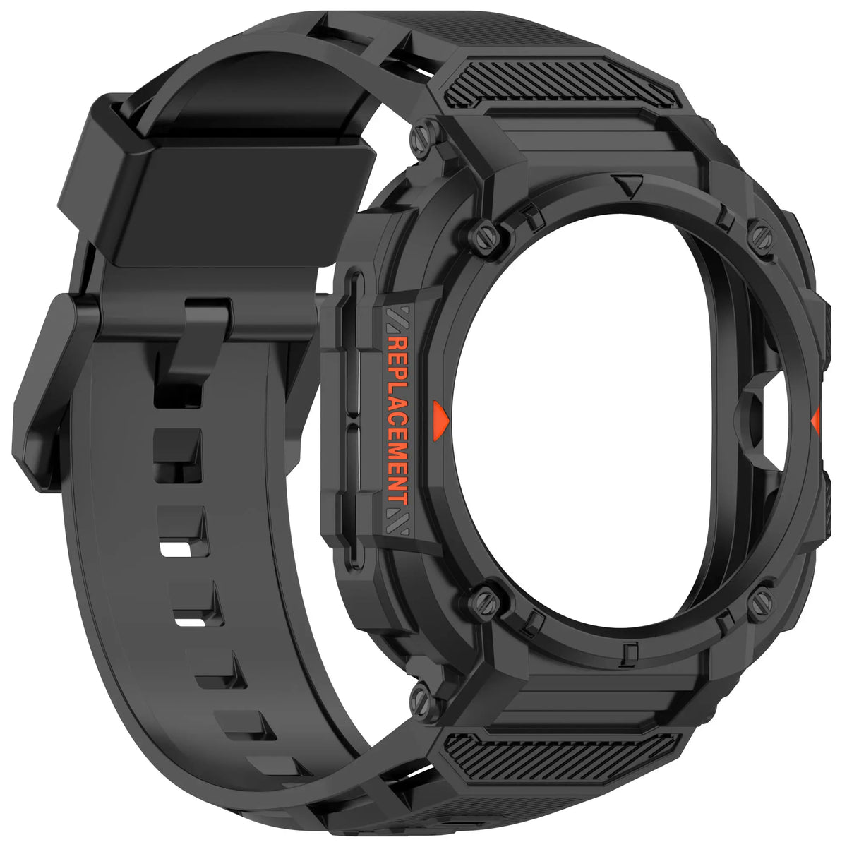 Silicone TPU Strap with Frame, black