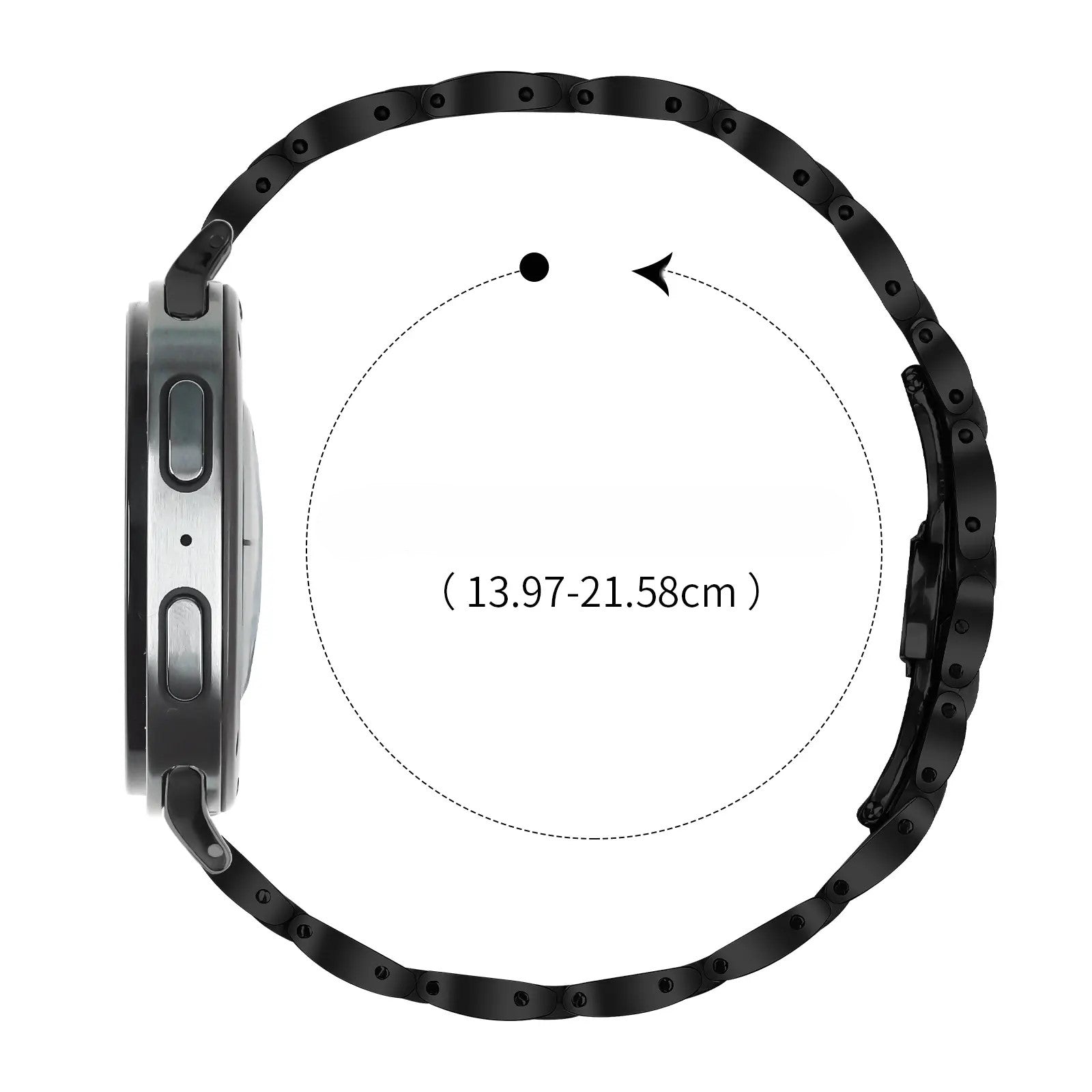 Samsung Galaxy Watch 8 Classic Slimfit Stahlarmband (Schwarz)
