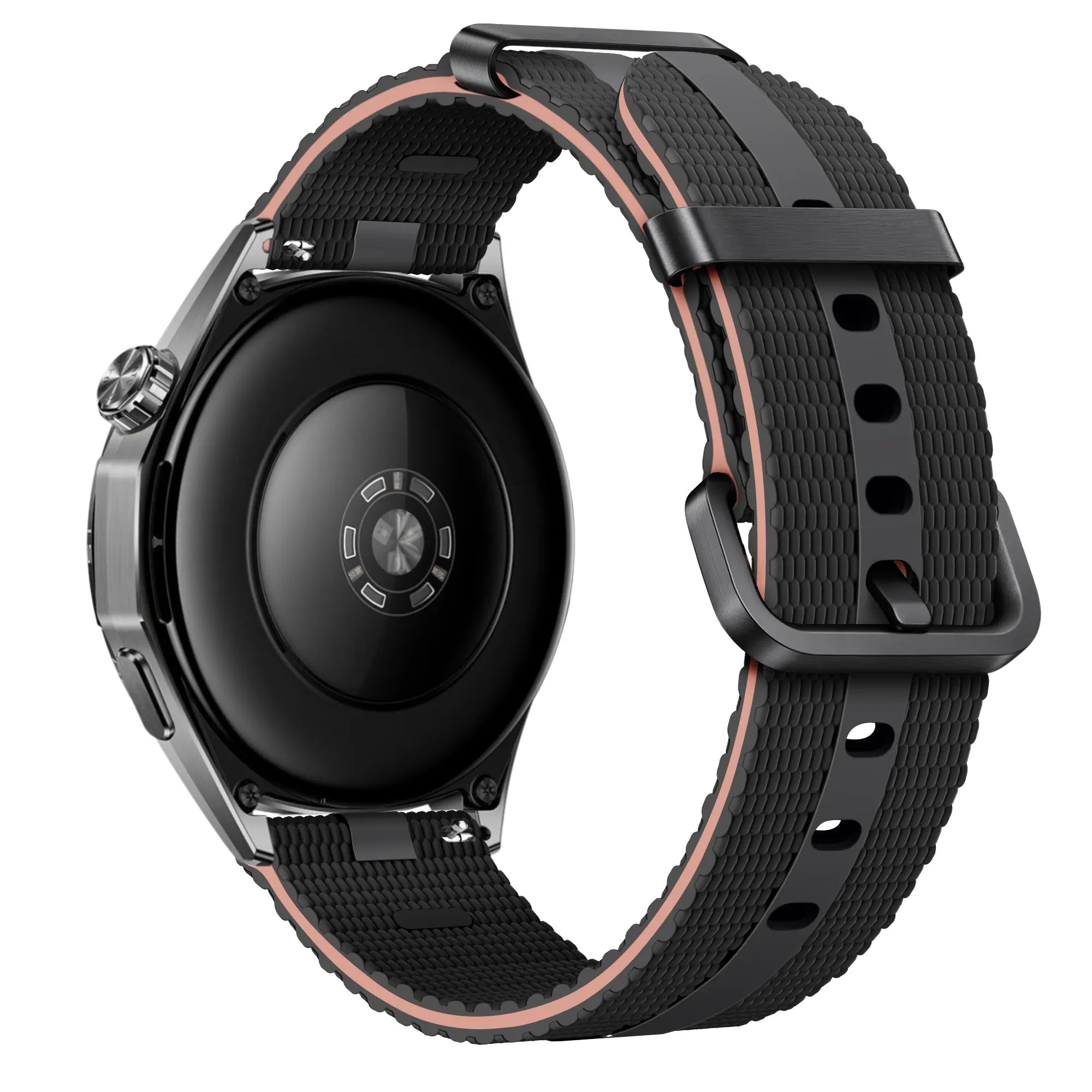 Fossil Gen 5e - 42mm Silicone Active Strap (Black/Light Pink)