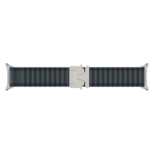 Samsung Galaxy Watch 8 - 44mm Outdoor Nylon Strap with P-Buckle (Black with Silver)
