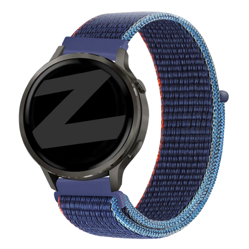 Bandz Garmin Approach S42 Nylon Loop Armband (Dunkel Blau Mix)