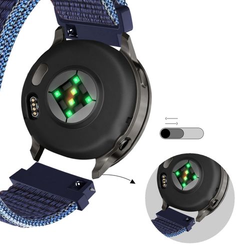 Bandz Garmin Venu 4 - 41mm Nylon Loop Armband (Dunkelblau Mix)