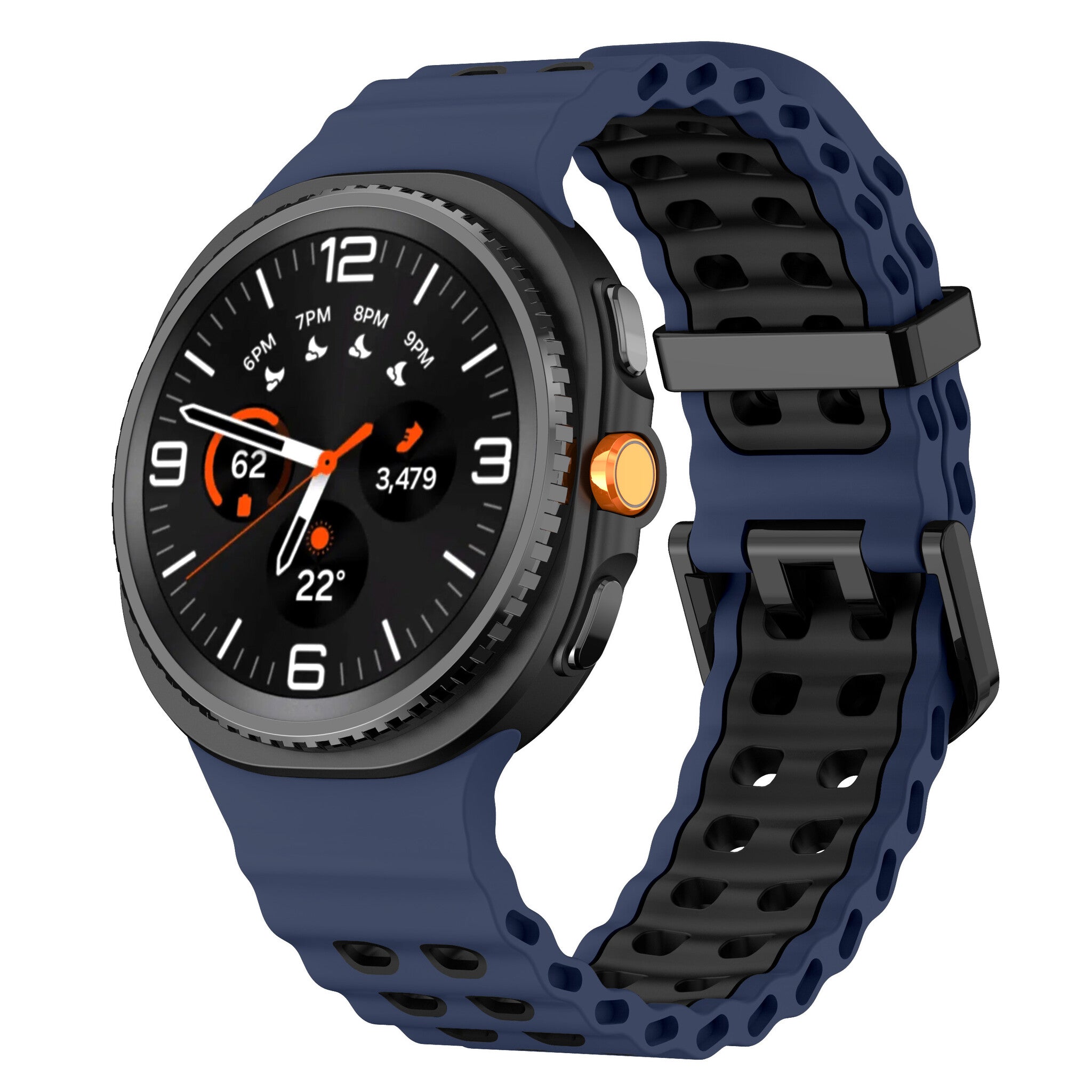 Samsung Galaxy Watch 8 - 44mm Ocean Armband (Blau/Schwarz)