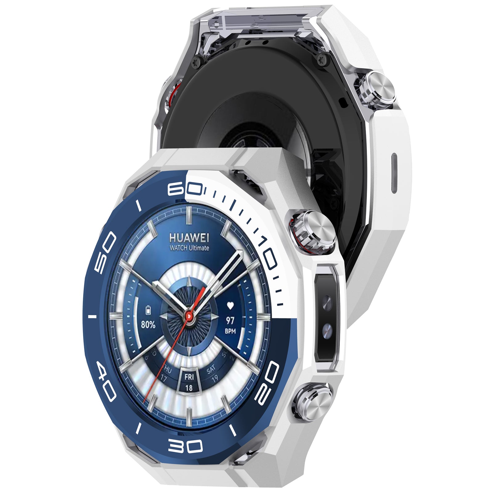 Huawei Watch Ultimate 2 PC-Hülle mit Glas (White/Blau)