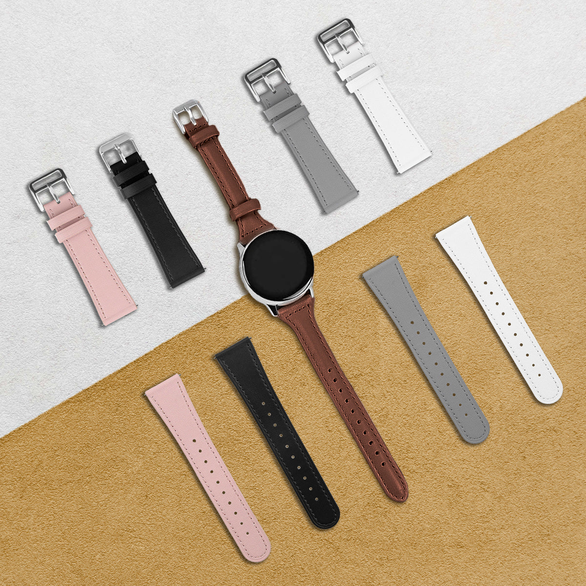 Amazfit GTS 4 Modernes Lederarmband (Rosa)