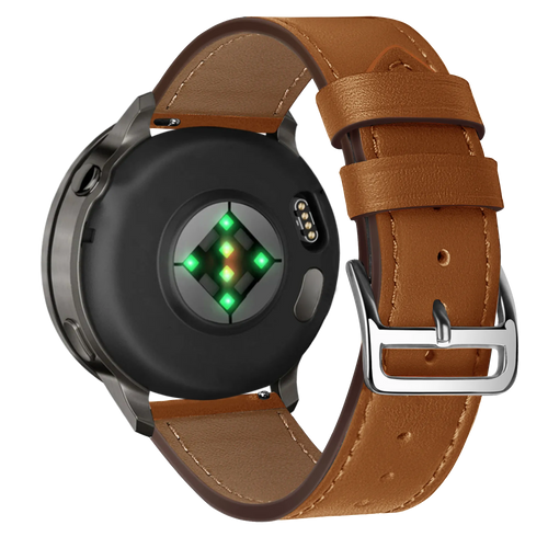 Bandz Garmin Forerunner 255 Leather Strap 'Deluxe' (Brown)