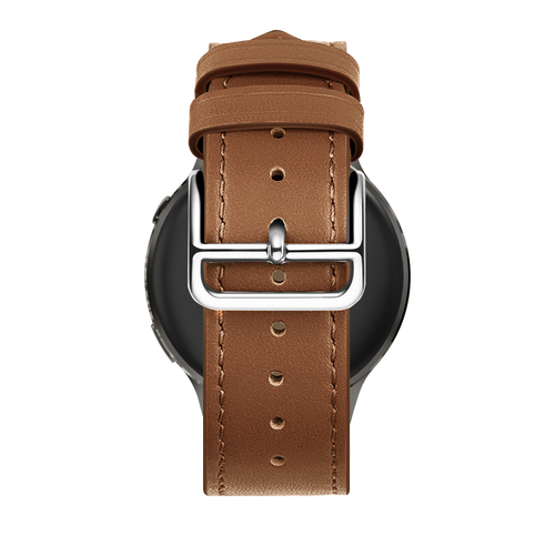 Bandz Garmin Forerunner 265s Leather Strap 'Deluxe' (Brown)